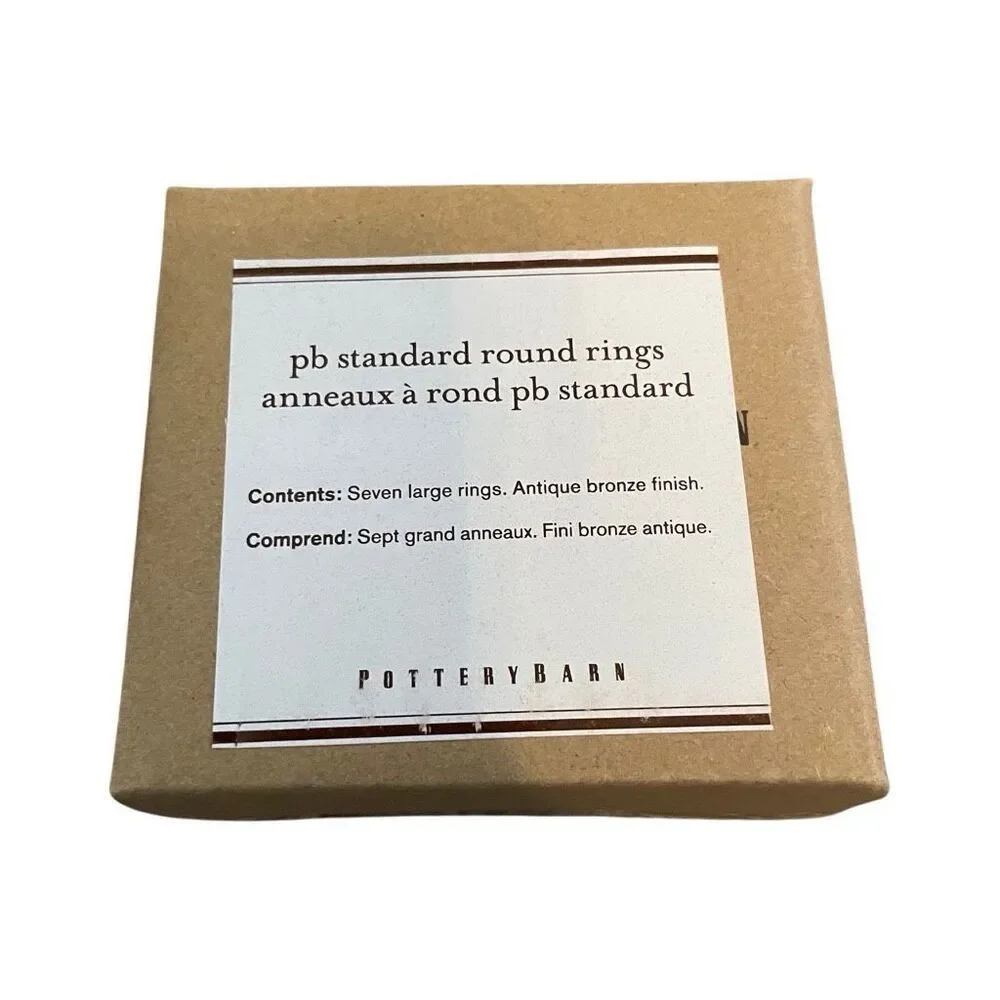 Pottery Barn Standard Double Round Rings Set 7 2.5” Diameter Antique Bronze